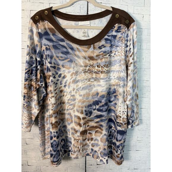 Alfred Dunner Sweaters - Alfred Dunner womens sweater animal print soft feminine colorful lightweight